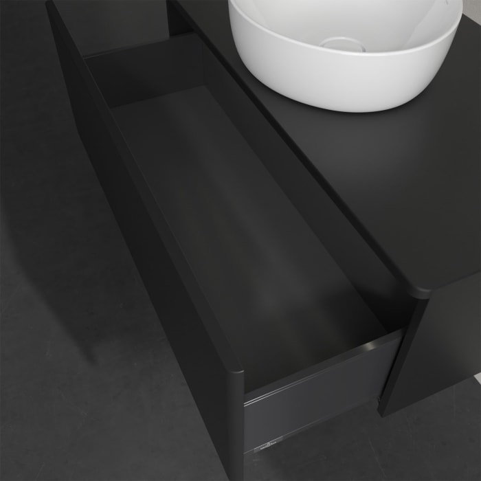 Villeroy & Boch Antao Waschbeckenunterschrank, 100 x 36 cm, 1 Auszug mit LED-Licht, Front ohne Struktur, ohne Hahnloch