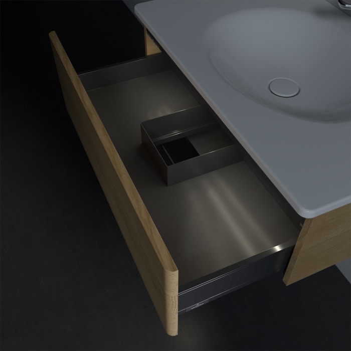 Villeroy & Boch Antao Waschbeckenunterschrank, 78,8 x 25,6 cm, 1 Auszug, Front ohne Struktur, mit LED-Licht