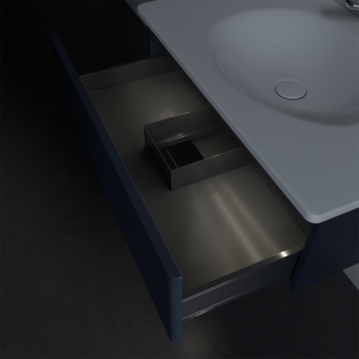 Villeroy & Boch Antao Waschbeckenunterschrank, 78,8 x 25,6 cm, 1 Auszug, Front mit Struktur, mit LED-Licht