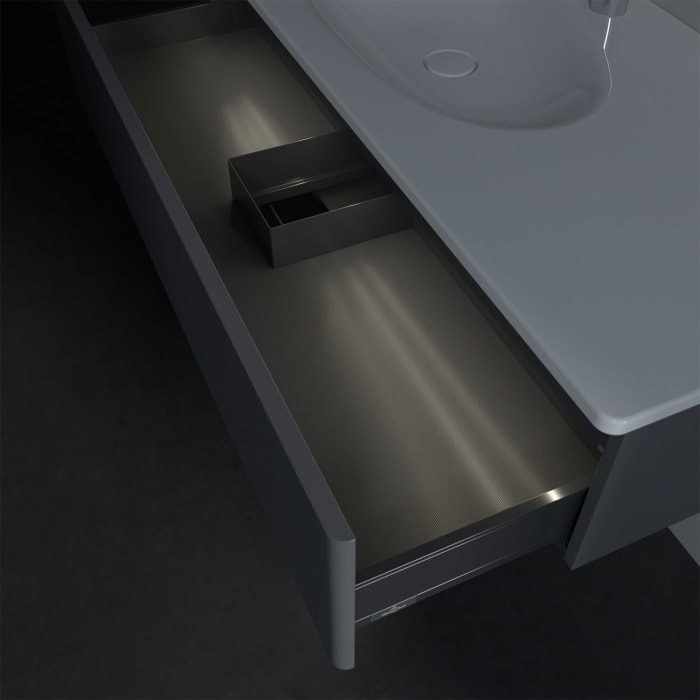Villeroy & Boch Antao Waschbeckenunterschrank, 118,8 x 25,6 cm, 1 Auszug, Front ohne Struktur, mit LED-Licht