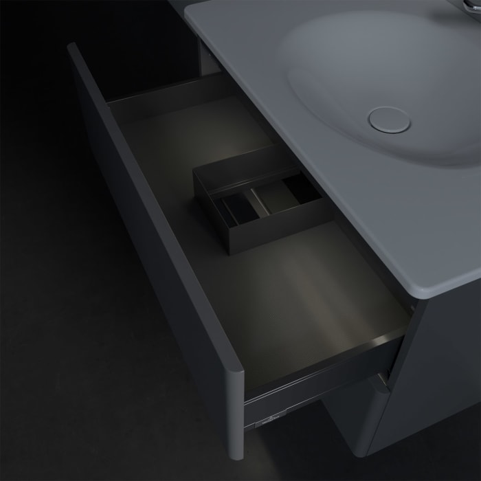 Villeroy & Boch Antao Waschbeckenunterschrank, 78,8 x 50,4 cm, 2 Auszüge, Fronten ohne Struktur, mit LED-Licht