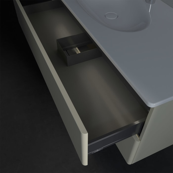 Villeroy & Boch Antao Waschbeckenunterschrank, 118,8 x 50,4 cm, 2 Auszüge, Fronten ohne Struktur, mit LED-Licht