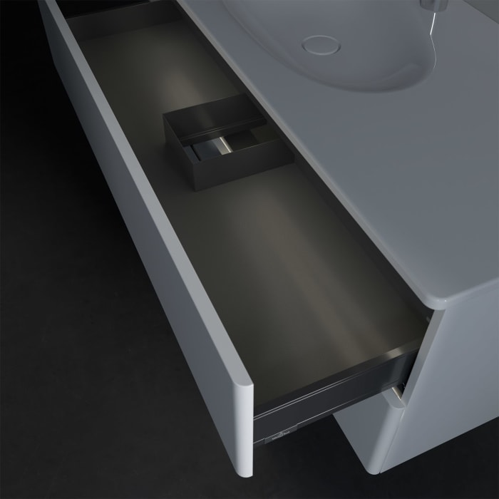 Villeroy & Boch Antao Waschbeckenunterschrank, 118,8 x 50,4 cm, 2 Auszüge, Fronten ohne Struktur, mit LED-Licht