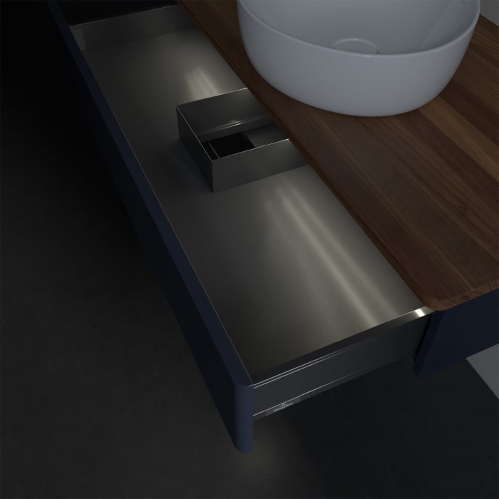 Villeroy & Boch Antao Waschbeckenunterschrank, 100 x 19 cm, 1 Auszug mit LED-Licht, Front ohne Struktur, ohne Hahnloch