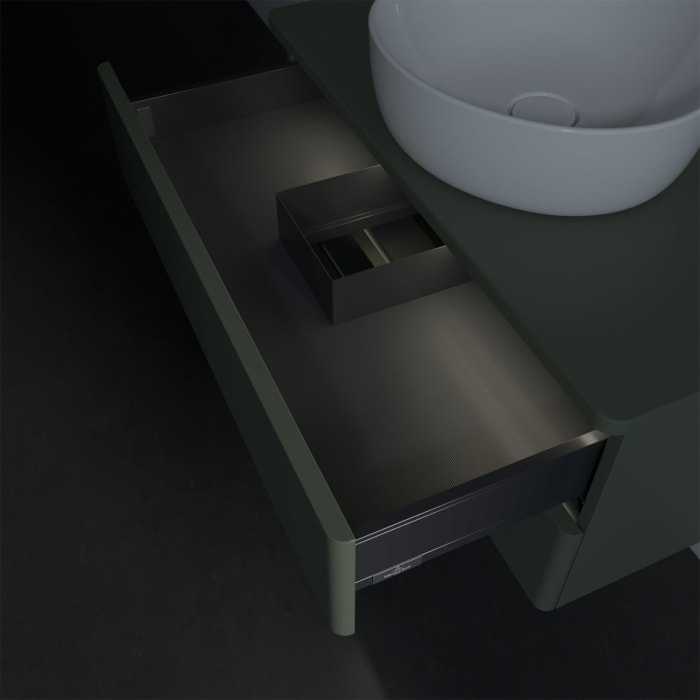 Villeroy & Boch Antao Waschbeckenunterschrank, 80 x 36 cm, 2 Auszüge mit LED-Licht, Front ohne Struktur, ohne Hahnloch