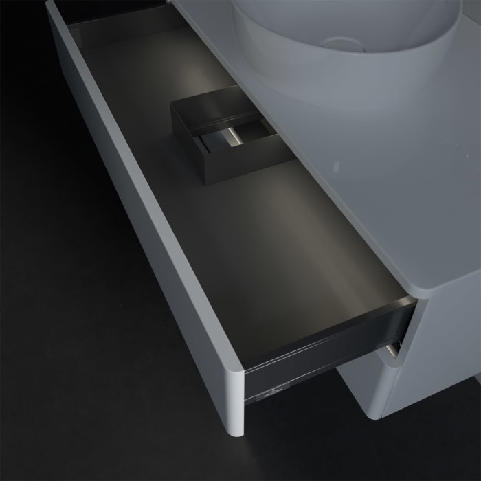 Villeroy & Boch Antao Waschbeckenunterschrank, 100 x 36 cm, 2 Auszüge mit LED-Licht, Front ohne Struktur, ohne Hahnloch