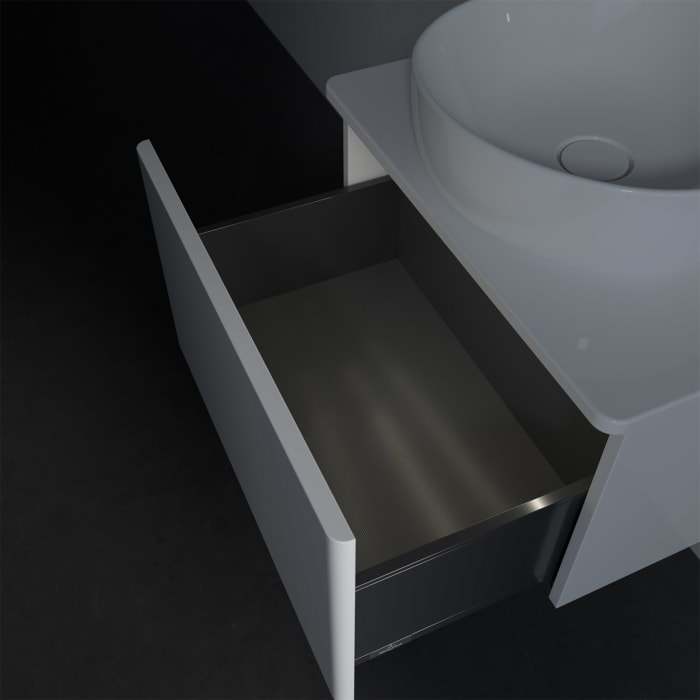 Villeroy & Boch Antao Waschbeckenunterschrank, 60 x 36 cm, 1 Auszug mit LED-Licht, Front ohne Struktur, ohne Hahnloch