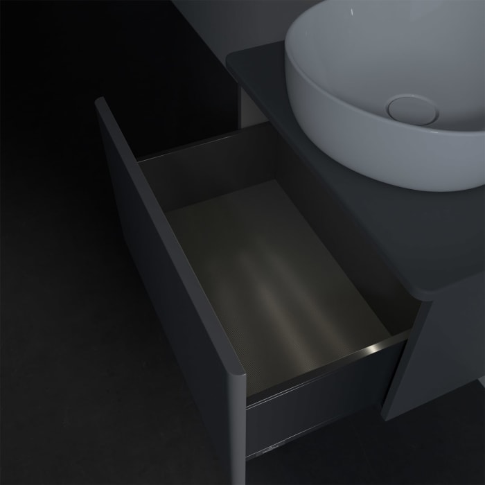 Villeroy & Boch Antao Waschbeckenunterschrank, 60 x 36 cm, 1 Auszug mit LED-Licht, Front ohne Struktur, ohne Hahnloch