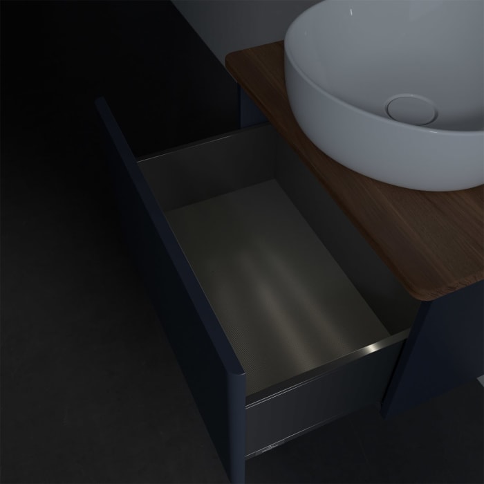 Villeroy & Boch Antao Waschbeckenunterschrank, 60 x 36 cm, 1 Auszug mit LED-Licht, Front ohne Struktur, ohne Hahnloch