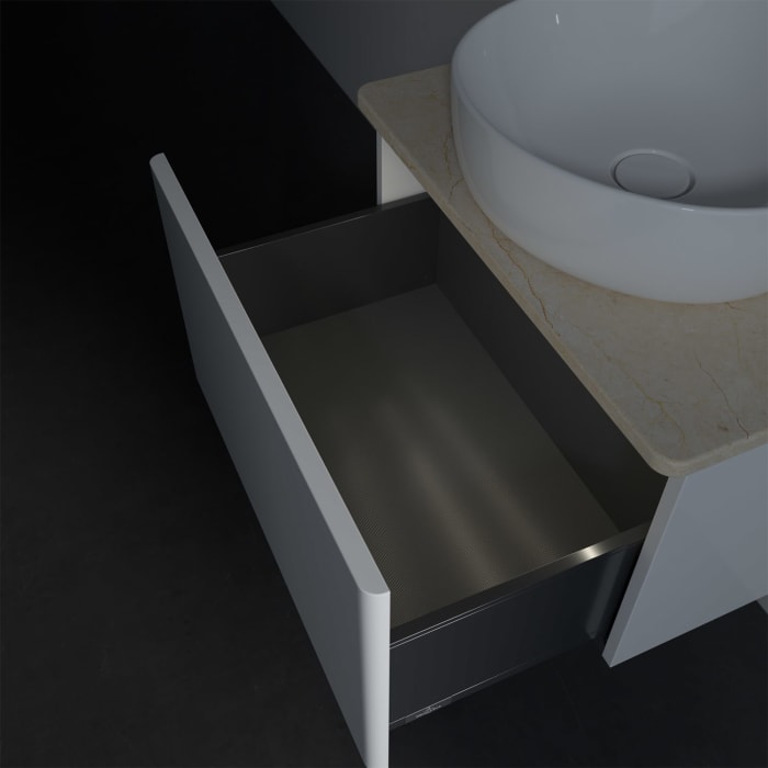 Villeroy & Boch Antao Waschbeckenunterschrank, 60 x 36 cm, 1 Auszug mit LED-Licht, Front ohne Struktur, ohne Hahnloch