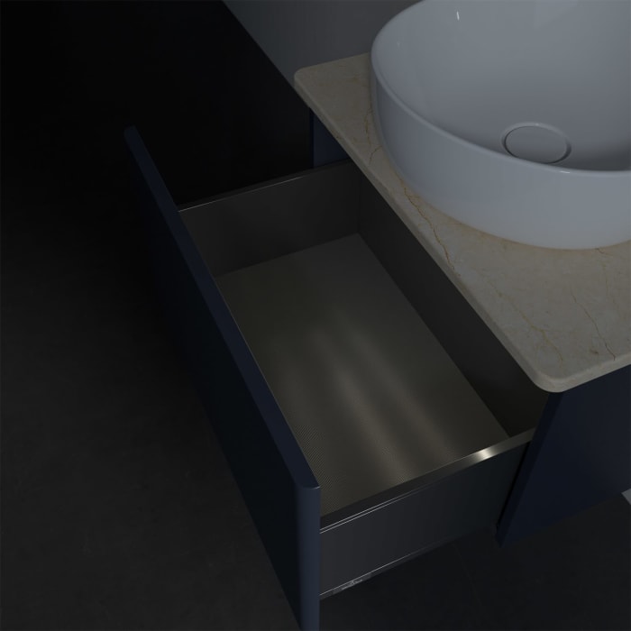 Villeroy & Boch Antao Waschbeckenunterschrank, 60 x 36 cm, 1 Auszug mit LED-Licht, Front ohne Struktur, ohne Hahnloch