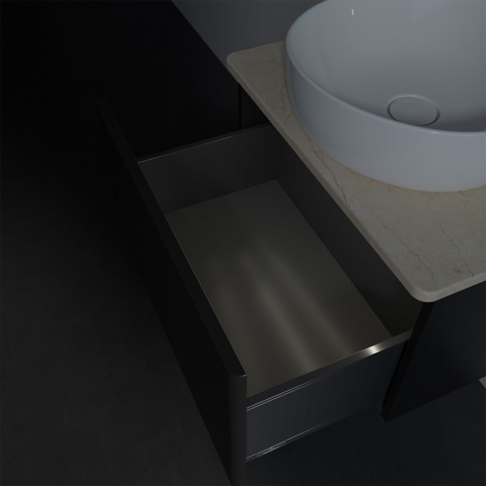 Villeroy & Boch Antao Waschbeckenunterschrank, 60 x 36 cm, 1 Auszug mit LED-Licht, Front ohne Struktur, ohne Hahnloch