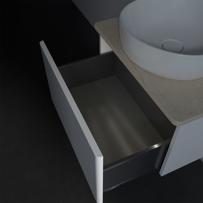 Villeroy & Boch Antao Waschbeckenunterschrank, 60 x 36 cm, 1 Auszug mit LED-Licht, Front ohne Struktur, mit Hahnloch