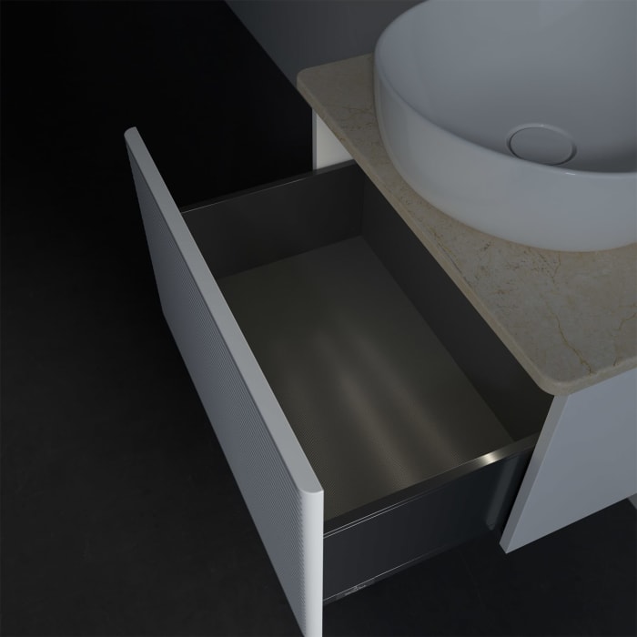 Villeroy & Boch Antao Waschbeckenunterschrank, 60 x 36 cm, 1 Auszug mit LED-Licht, Front mit Struktur, mit Hahnloch