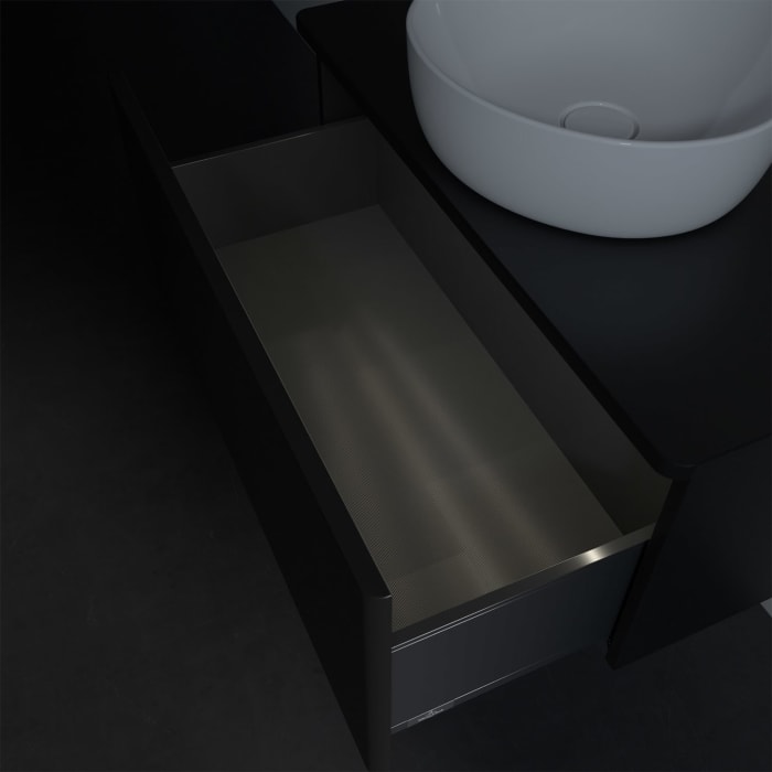 Villeroy & Boch Antao Waschbeckenunterschrank, 80 x 36 cm, 1 Auszug mit LED-Licht, Front ohne Struktur, ohne Hahnloch