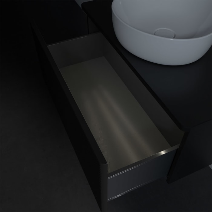 Villeroy & Boch Antao Waschbeckenunterschrank, 80 x 36 cm, 1 Auszug mit LED-Licht, Front mit Struktur, ohne Hahnloch
