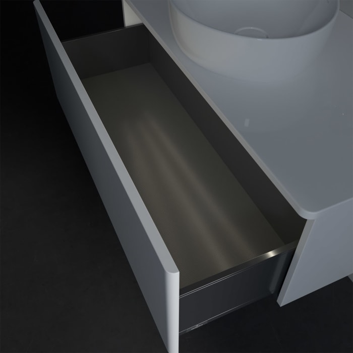Villeroy & Boch Antao Waschbeckenunterschrank, 100 x 36 cm, 1 Auszug mit LED-Licht, Front ohne Struktur, ohne Hahnloch