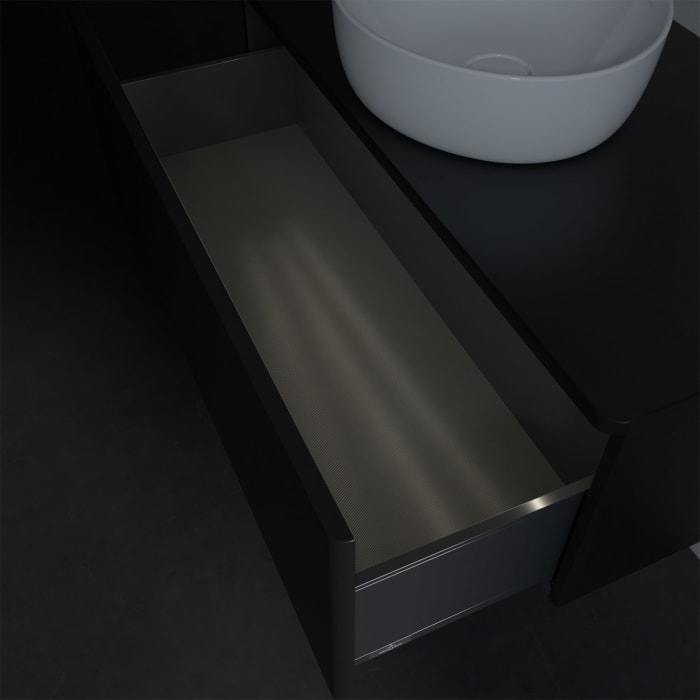 Villeroy & Boch Antao Waschbeckenunterschrank, 100 x 36 cm, 1 Auszug mit LED-Licht, Front ohne Struktur, ohne Hahnloch