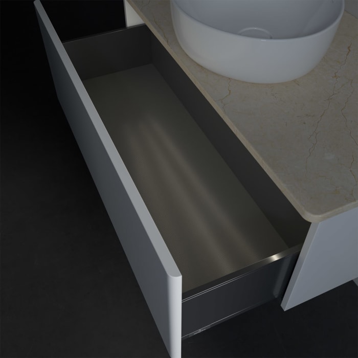 Villeroy & Boch Antao Waschbeckenunterschrank, 100 x 36 cm, 1 Auszug mit LED-Licht, Front ohne Struktur, ohne Hahnloch