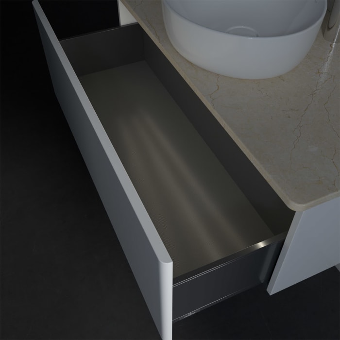 Villeroy & Boch Antao Waschbeckenunterschrank, 100 x 36 cm, 1 Auszug mit LED-Licht, Front ohne Struktur, mit Hahnloch