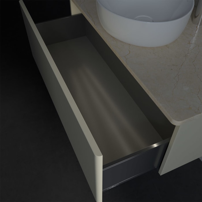 Villeroy & Boch Antao Waschbeckenunterschrank, 100 x 36 cm, 1 Auszug mit LED-Licht, Front ohne Struktur, mit Hahnloch