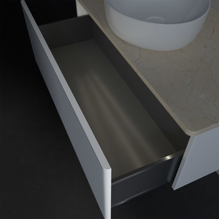 Villeroy & Boch Antao Waschbeckenunterschrank, 100 x 36 cm, 1 Auszug mit LED-Licht, Front mit Struktur, ohne Hahnloch