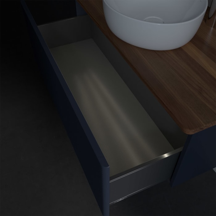 Villeroy & Boch Antao Waschbeckenunterschrank, 100 x 36 cm, 1 Auszug mit LED-Licht, Front mit Struktur, mit Hahnloch