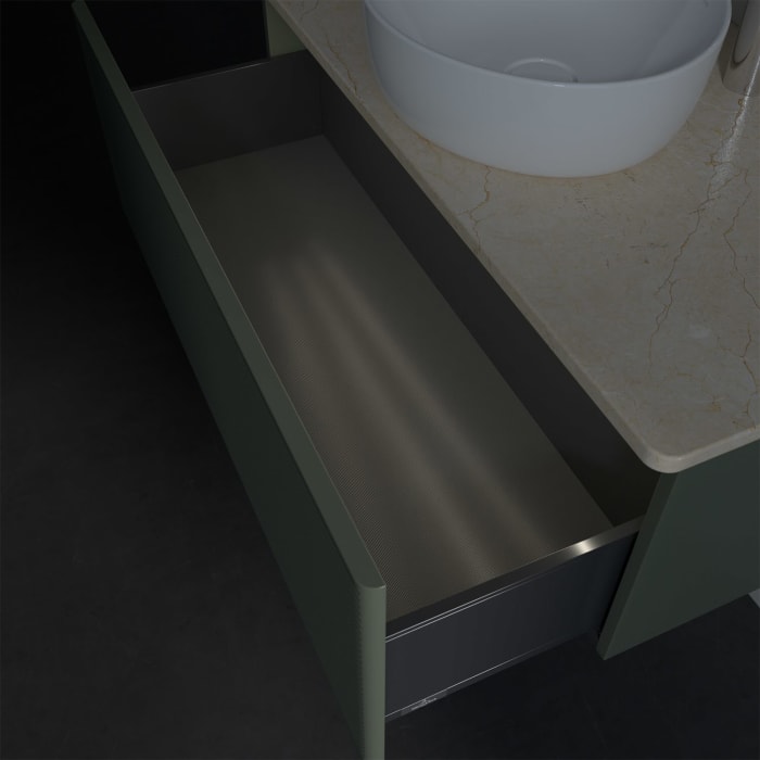 Villeroy & Boch Antao Waschbeckenunterschrank, 100 x 36 cm, 1 Auszug mit LED-Licht, Front mit Struktur, mit Hahnloch