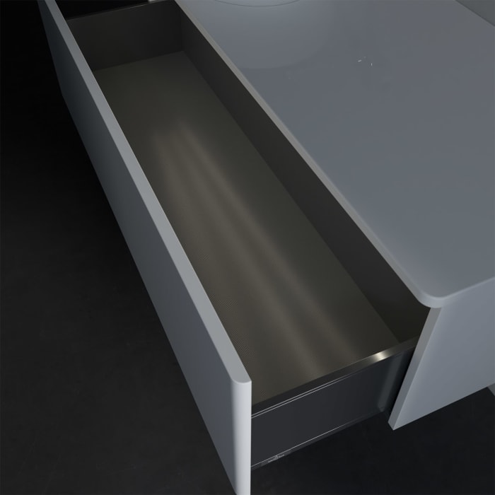 Villeroy & Boch Antao Waschbeckenunterschrank, 120 x 36 cm, 1 Auszug mit LED-Licht, Front ohne Struktur, ohne Hahnloch, für Waschtisch links