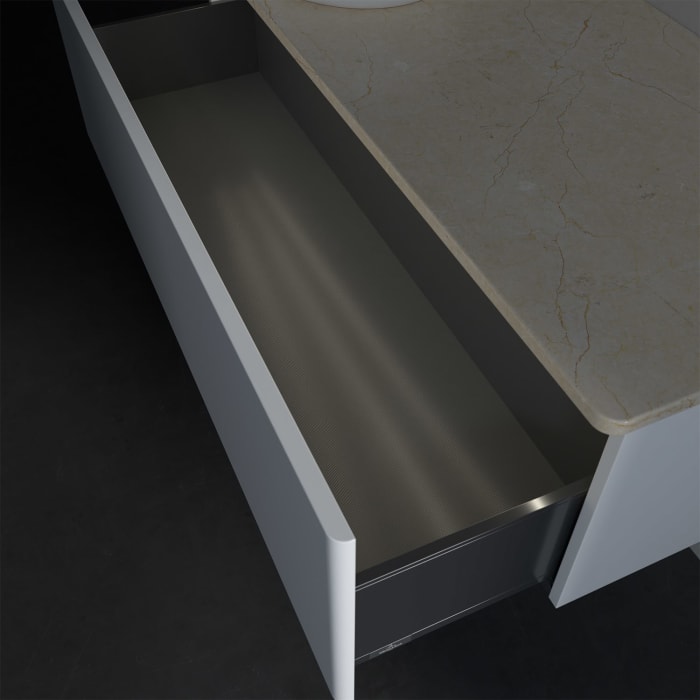 Villeroy & Boch Antao Waschbeckenunterschrank, 120 x 36 cm, 1 Auszug mit LED-Licht, Front ohne Struktur, ohne Hahnloch, für Waschtisch links