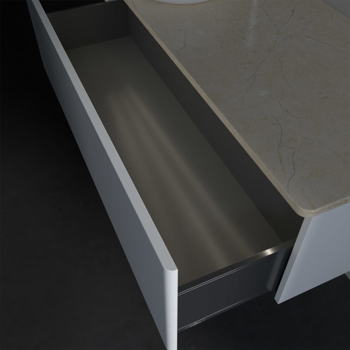 Villeroy & Boch Antao Waschbeckenunterschrank, 120 x 36 cm, 1 Auszug mit LED-Licht, Front ohne Struktur, mit Hahnloch, für Waschtisch links