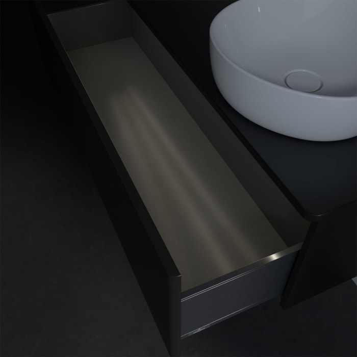 Villeroy & Boch Antao Waschbeckenunterschrank, 120 x 36 cm, 1 Auszug mit LED-Licht, Front ohne Struktur, ohne Hahnloch, für Waschtisch rechts