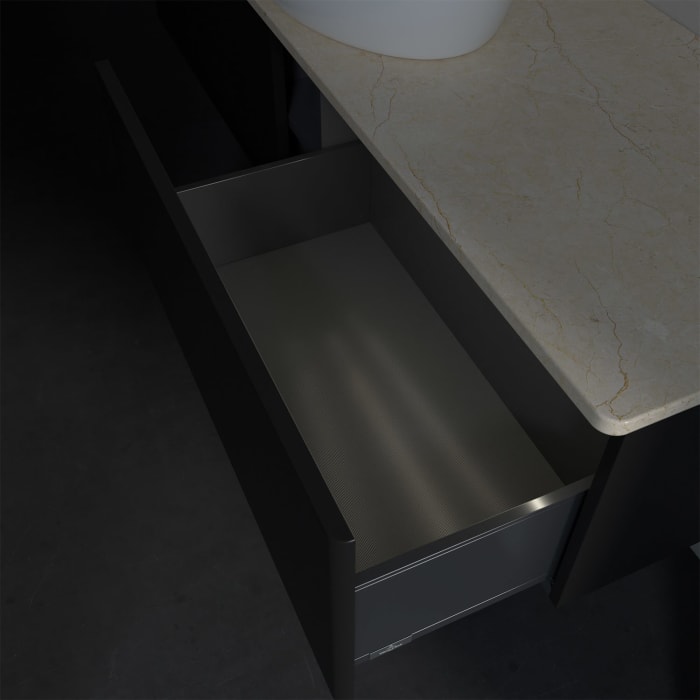 Villeroy & Boch Antao Waschbeckenunterschrank, 160 x 36 cm, 2 Auszüge mit LED-Licht, Front ohne Struktur, ohne Hahnloch, für Waschtisch mittig