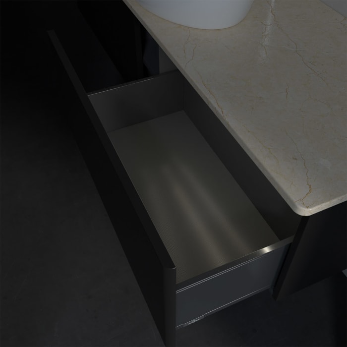 Villeroy & Boch Antao Waschbeckenunterschrank, 160 x 36 cm, 2 Auszüge mit LED-Licht, Front ohne Struktur, mit Hahnloch, für Waschtisch mittig