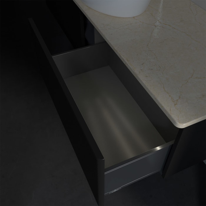 Villeroy & Boch Antao Waschbeckenunterschrank, 160 x 36 cm, 2 Auszüge mit LED-Licht, Front mit Struktur, mit Hahnloch, für Waschtisch mittig