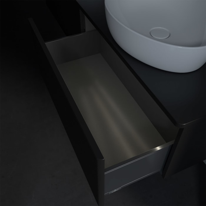 Villeroy & Boch Antao Waschbeckenunterschrank, 160 x 36 cm, 2 Auszüge mit LED-Licht, Front mit Struktur, ohne Hahnloch, für Waschtisch links und recht