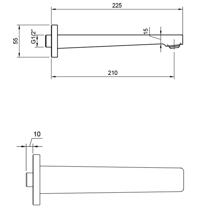 Villeroy & Boch Architectura Square Badewannenauslauf