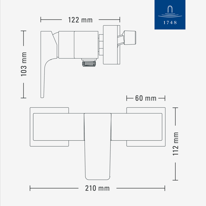 Villeroy & Boch Architectura Square Einhebel-Duscharmatur