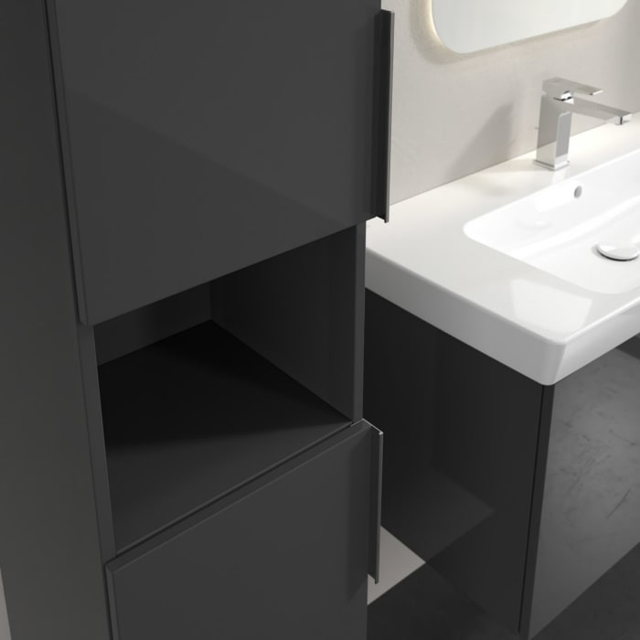 Villeroy & Boch Architectura Hochschrank 35 x 140 cm, 2 Türen Anschlag links und 1 offenes Fach