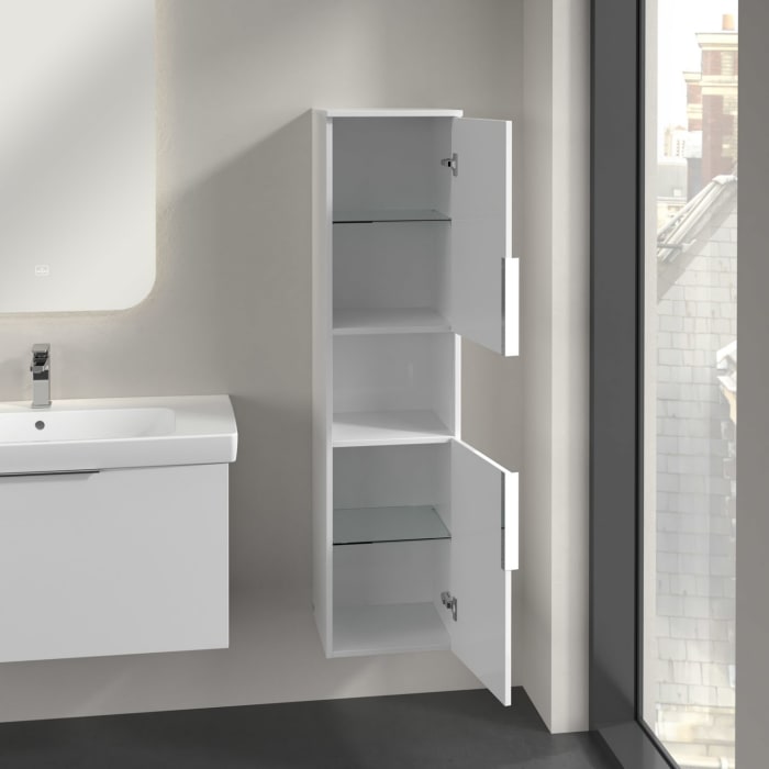 Villeroy & Boch Architectura Hochschrank 35 x 140 cm, 2 Türen Anschlag rechts und 1 offenes Fach