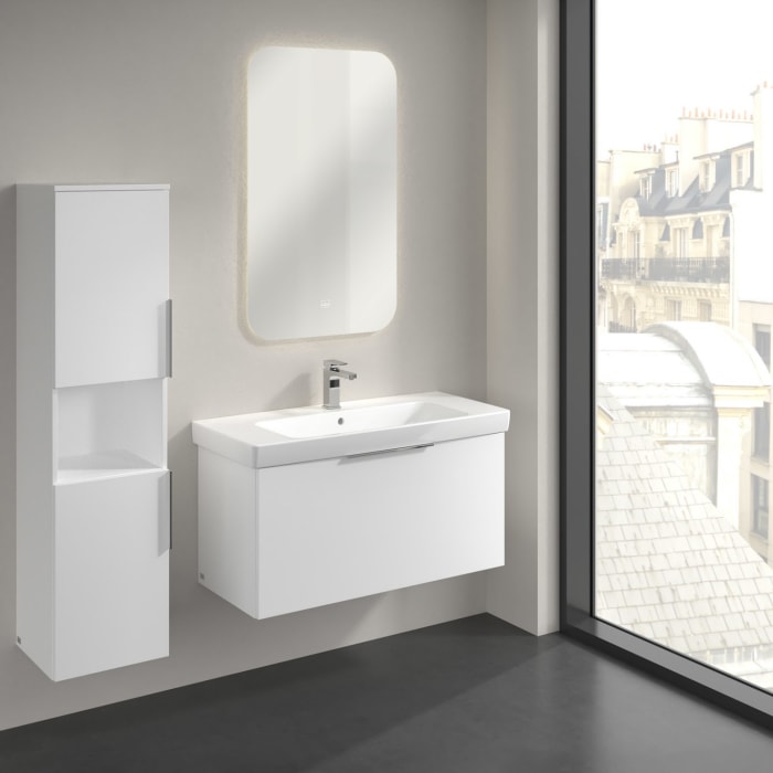 Villeroy & Boch Architectura Hochschrank 35 x 140 cm, 2 Türen Anschlag links und 1 offenes Fach