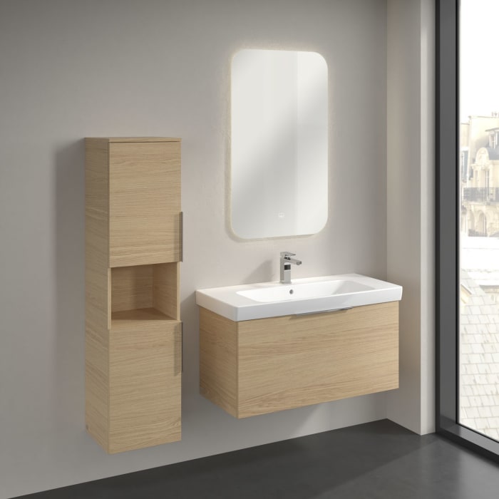 Villeroy & Boch Architectura Hochschrank 35 x 140 cm, 2 Türen Anschlag links und 1 offenes Fach