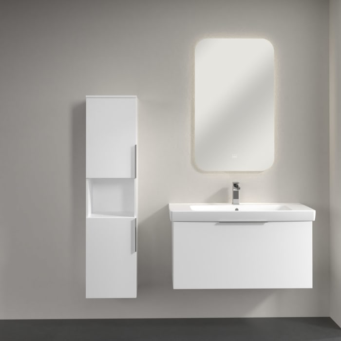 Villeroy & Boch Architectura Hochschrank 35 x 140 cm, 2 Türen Anschlag links und 1 offenes Fach