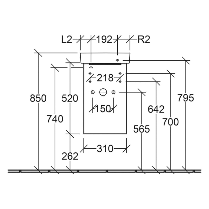 Villeroy & Boch Architectura Waschbeckenunterschrank 31 x 52 cm, 1 Tür Anschlag links