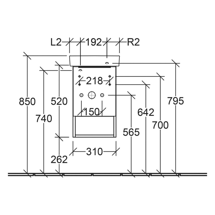 Villeroy & Boch Architectura Waschbeckenunterschrank 31 x 52 cm, 1 Tür Anschlag rechts und 1 offenes Fach