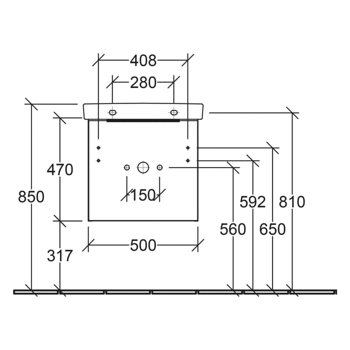 Villeroy & Boch Architectura Waschbeckenunterschrank 50 x 47 cm, 1 Auszug