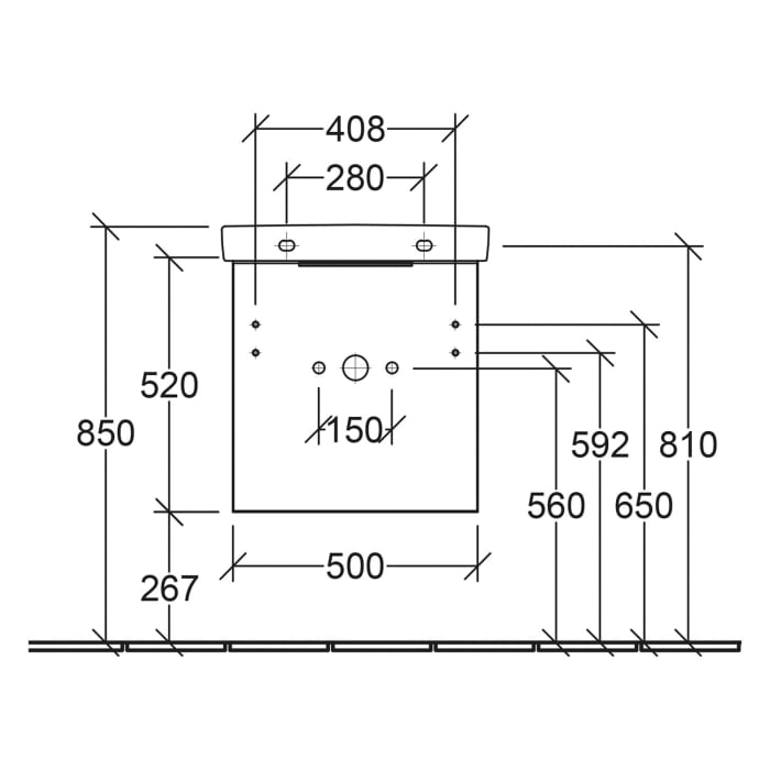 Villeroy & Boch Architectura Waschbeckenunterschrank 50 x 52 cm, 1 Tür Anschlag rechts