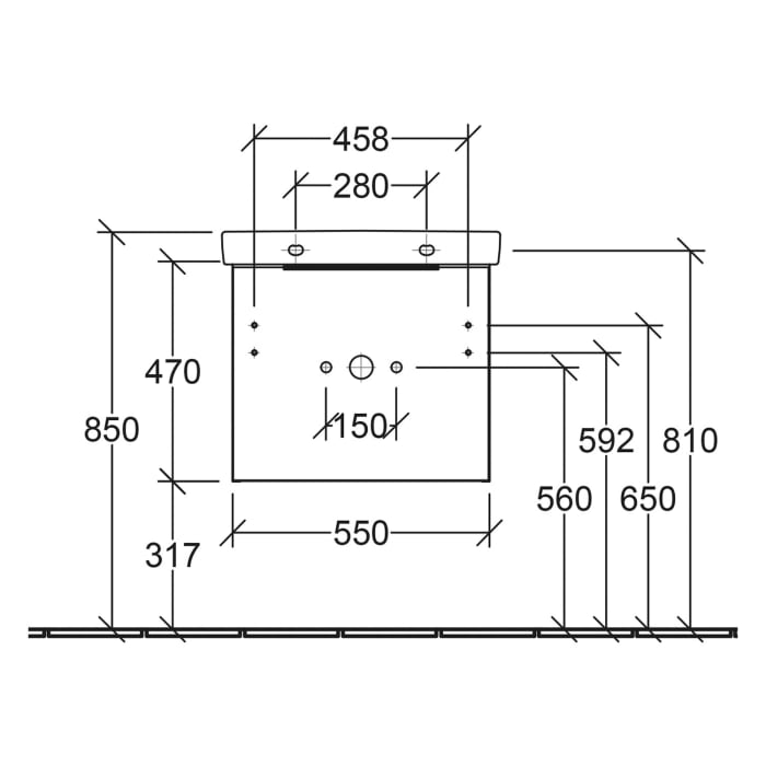 Villeroy & Boch Architectura Waschbeckenunterschrank 55 x 47 cm, 1 Auszug