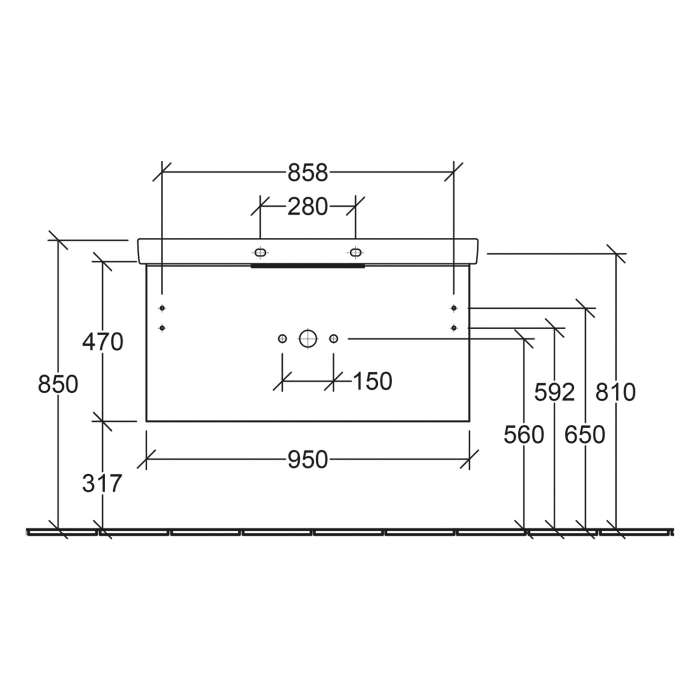 Villeroy & Boch Architectura Waschbeckenunterschrank 95 x 47 cm, 1 Auszug