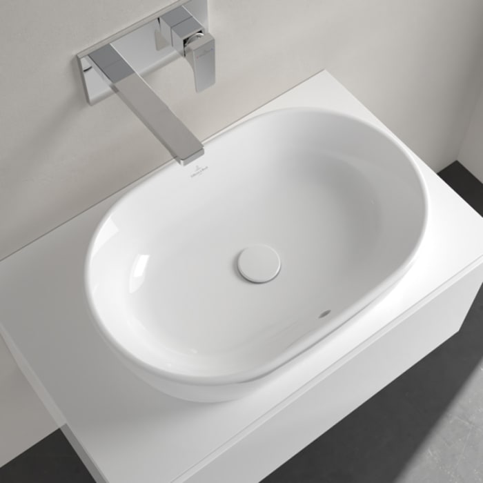 Villeroy & Boch Architectura Aufsatzwaschbecken oval 60 x 40 x 15,5 cm, mit Überlauf, ungeschliffen